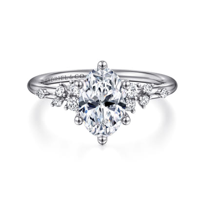 Reena - Platinum Oval Diamond Engagement Ring