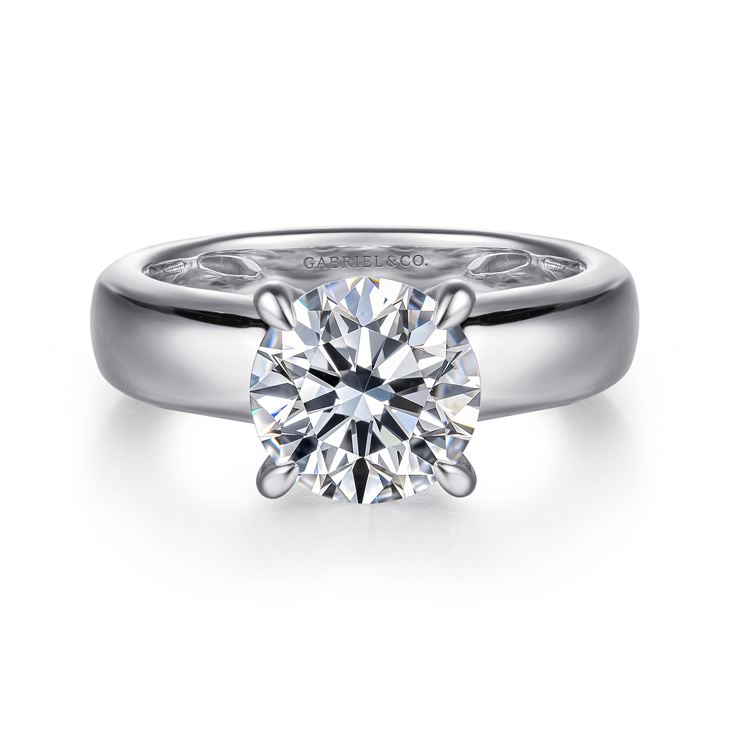 Reeve - 14K White Gold Round Diamond Engagement Ring