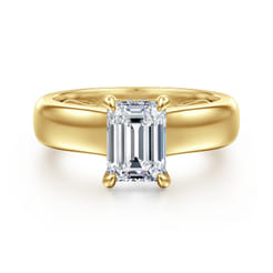 Reeve - 14K Yellow Gold Emerald Cut Diamond Engagement Ring
