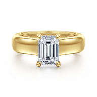 Reeve - 14K Yellow Gold Emerald Cut Diamond Engagement Ring