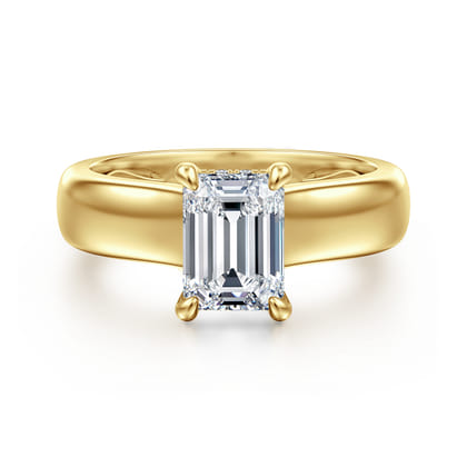 Reeve - 14K Yellow Gold Emerald Cut Diamond Engagement Ring