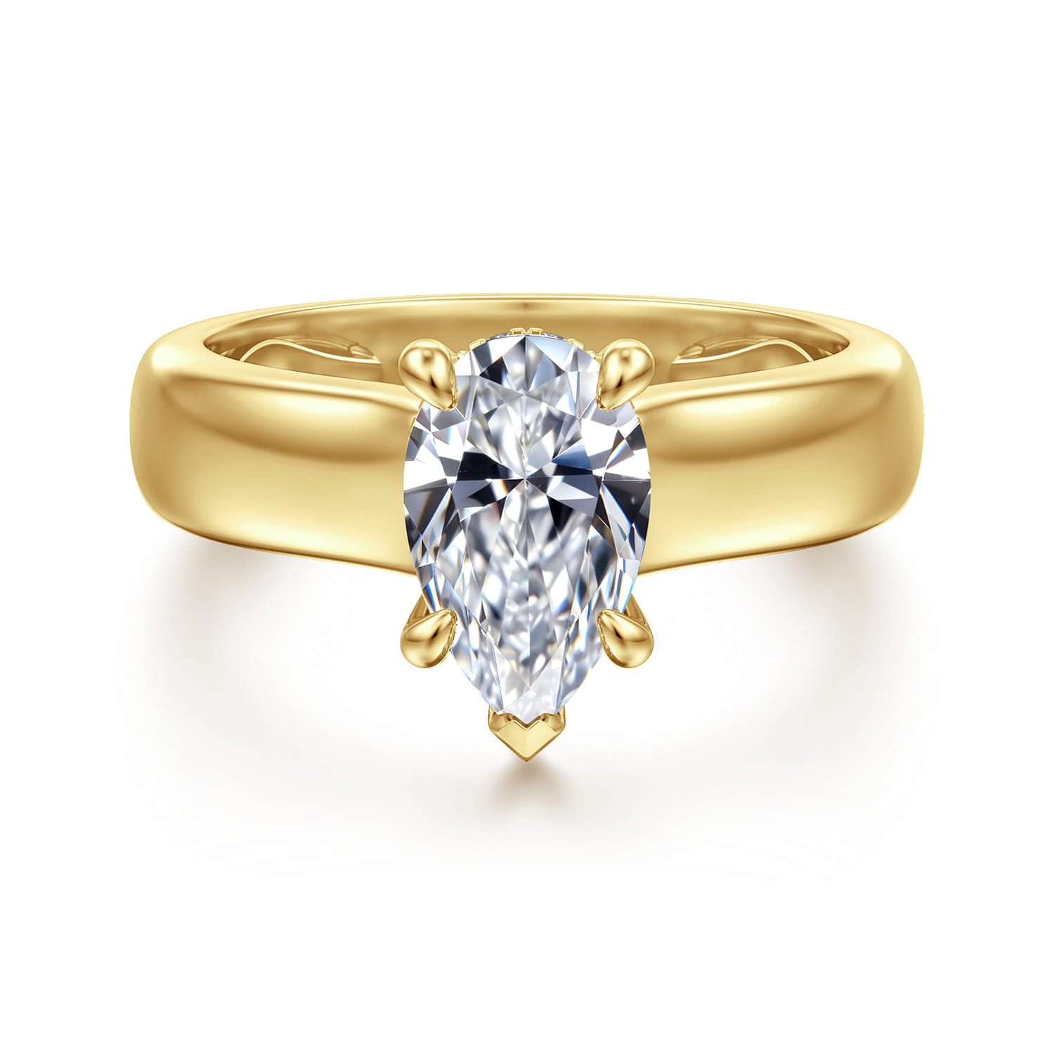 Reeve - 14K Yellow Gold Pear Shape Diamond Engagement Ring