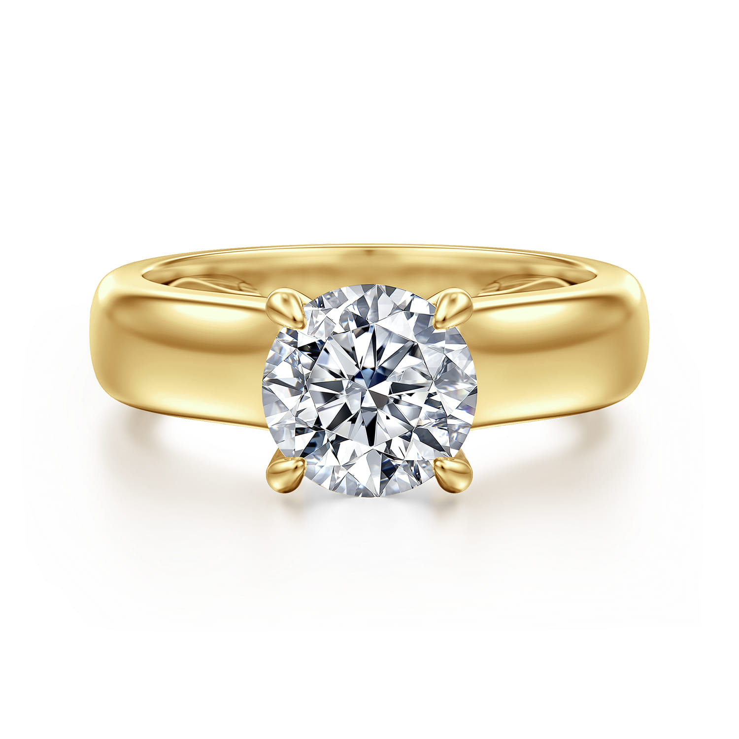 Reeve - 14K Yellow Gold Round Diamond Engagement Ring