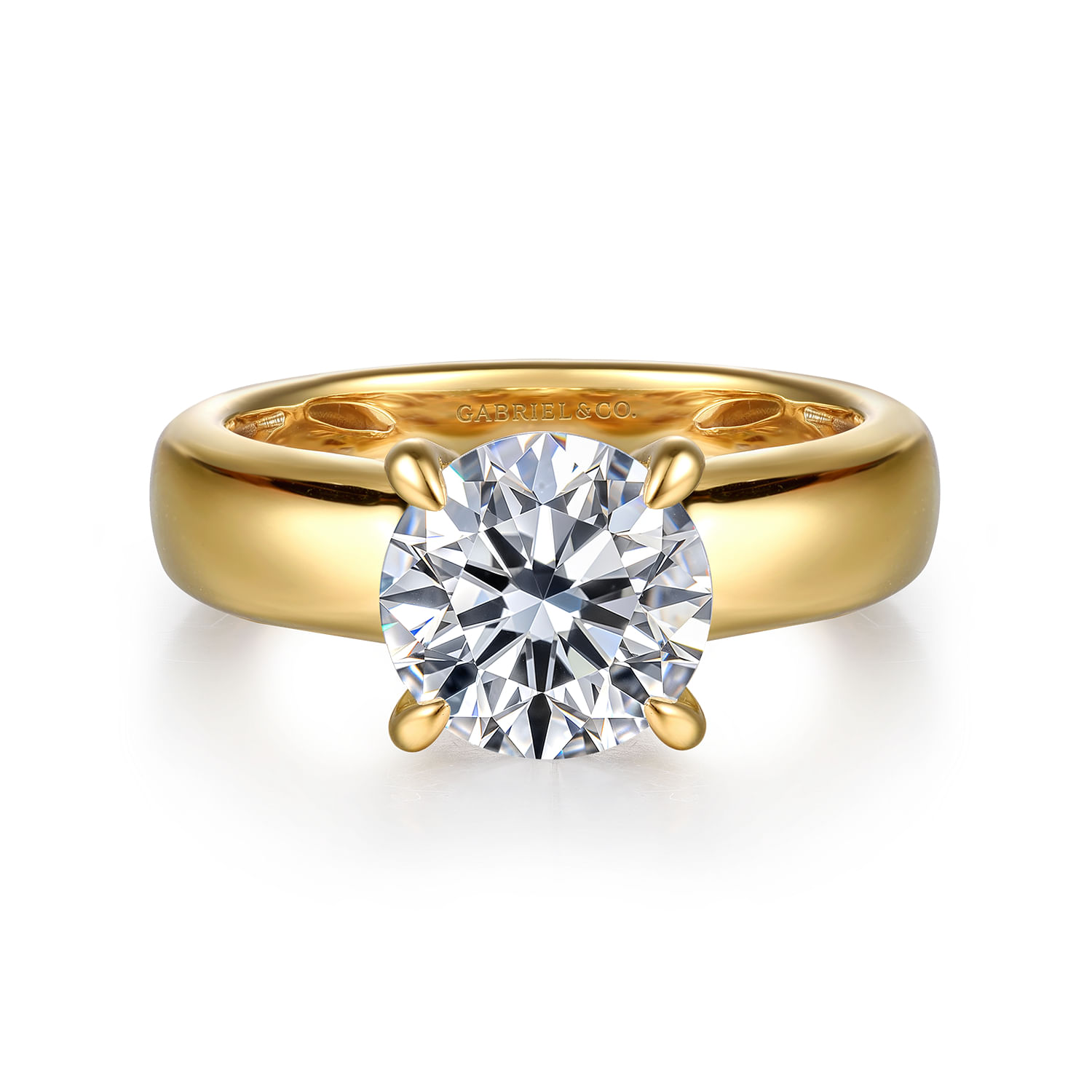 Reeve - 14K Yellow Gold Round Diamond Engagement Ring