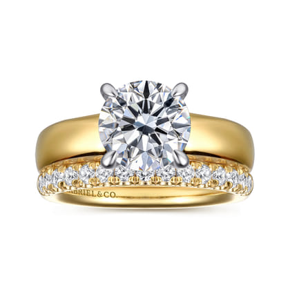 Reeve - 14K Yellow-White Gold Round Diamond Engagement Ring