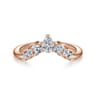 Curved Wedding Ring in 14k Rose Gold with Pear Natural Diamond at Gabriel & Co.