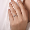 Curved Wedding Ring in 14k Rose Gold with Pear Natural Diamond at Gabriel & Co.