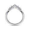 Curved Wedding Ring in 14k White Gold with Pear Natural Diamond at Gabriel & Co.