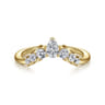 Curved Wedding Ring in 14k Yellow Gold with Pear Natural Diamond at Gabriel & Co.