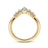 Curved Wedding Ring in 14k Yellow Gold with Pear Natural Diamond at Gabriel & Co.