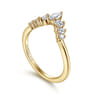 Curved Wedding Ring in 14k Yellow Gold with Pear Natural Diamond at Gabriel & Co.
