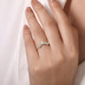 Curved Wedding Ring in 14k Yellow Gold with Pear Natural Diamond at Gabriel & Co.