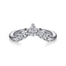 Curved Wedding Ring in Platinum with Pear Natural Diamond at Gabriel & Co.