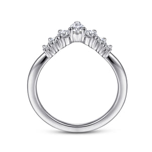 Reggio - Platinum Curved Pear Shape and RoundDiamond Anniversary Band