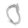 Curved Wedding Ring in Platinum with Pear Natural Diamond at Gabriel & Co.