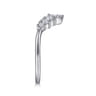 Curved Wedding Ring in Platinum with Pear Natural Diamond at Gabriel & Co.