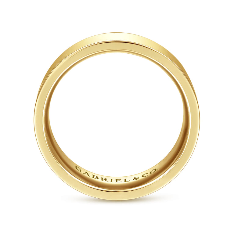 Straight Wedding Ring in 14k Yellow Gold with   at Gabriel & Co. - Shot 2