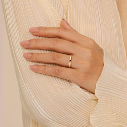 Reigne - 3mm 14K White Gold High Polished Cigar Band