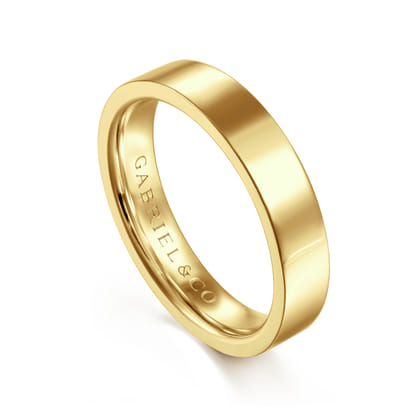 Reigne - 4mm 14K Yellow Gold High Polished Cigar Band