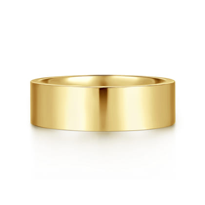 Reigne - 6mm 14K Yellow Gold High Polished Cigar Band