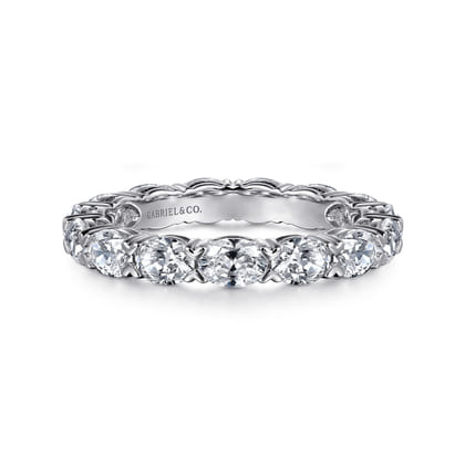 Reine - 14K White Gold East West Oval Diamond Eternity Band