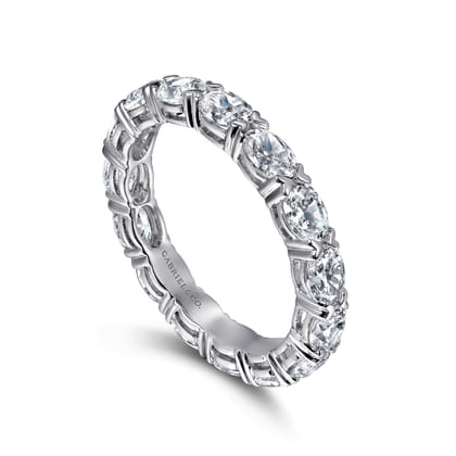 Reine - 14K White Gold East West Oval Diamond Eternity Band