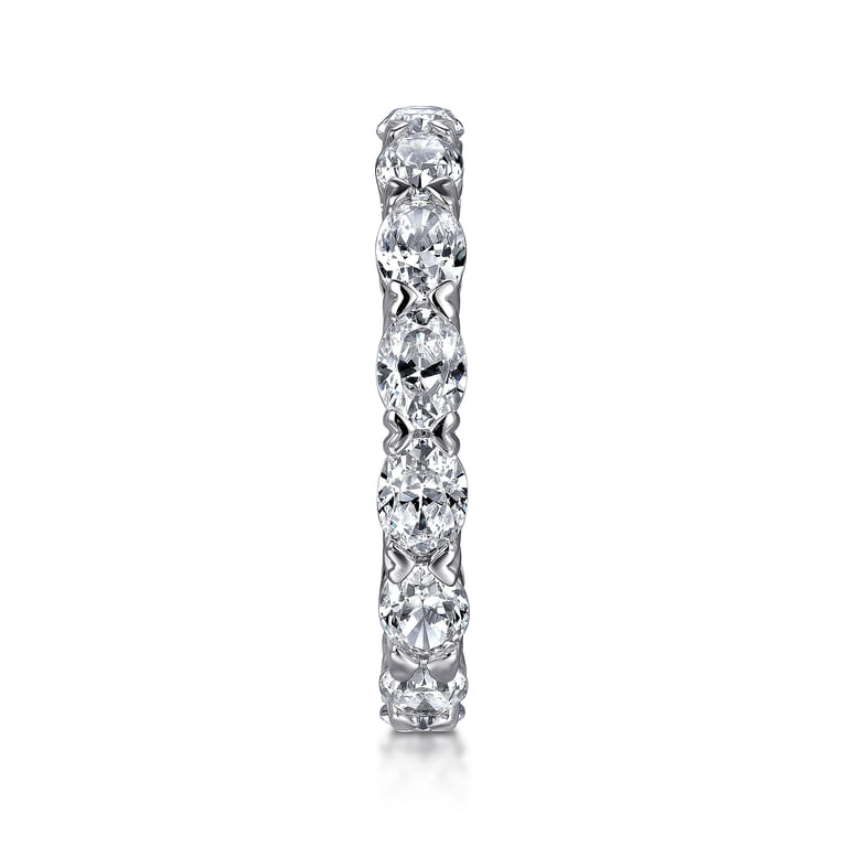 Eternity Band Wedding Ring in 14k White Gold with Oval Natural Diamond at Gabriel & Co. - Shot 4