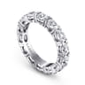 Eternity Band Wedding Ring in 14k White Gold with Oval Natural Diamond at Gabriel & Co.