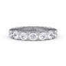 Eternity Band Wedding Ring in 14k White Gold with Oval Natural Diamond at Gabriel & Co.