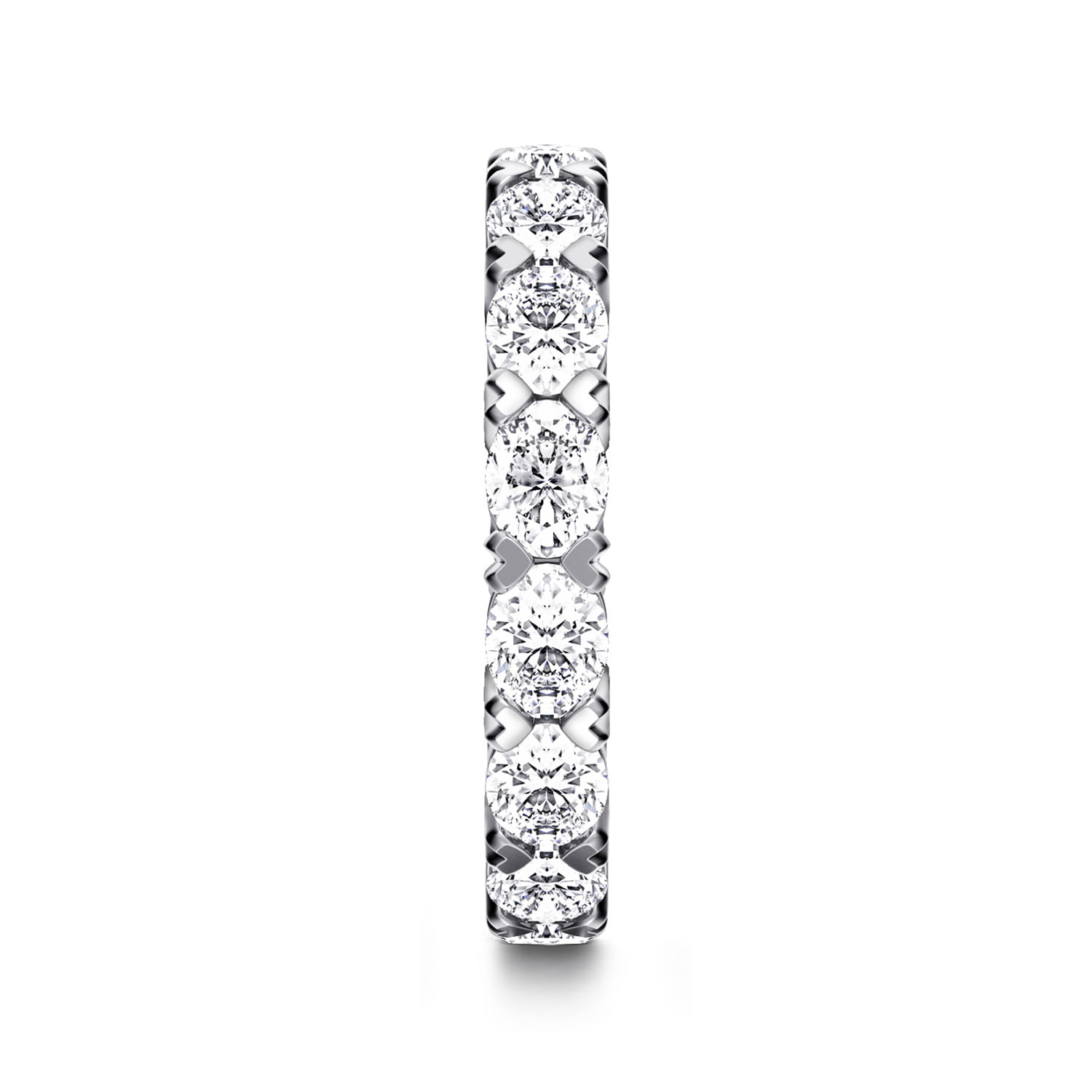 Eternity Band Wedding Ring in 14k White Gold with Oval Natural Diamond at Gabriel & Co. - Shot 4