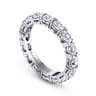 Eternity Band Wedding Ring in 14k White Gold with Oval Natural Diamond at Gabriel & Co.