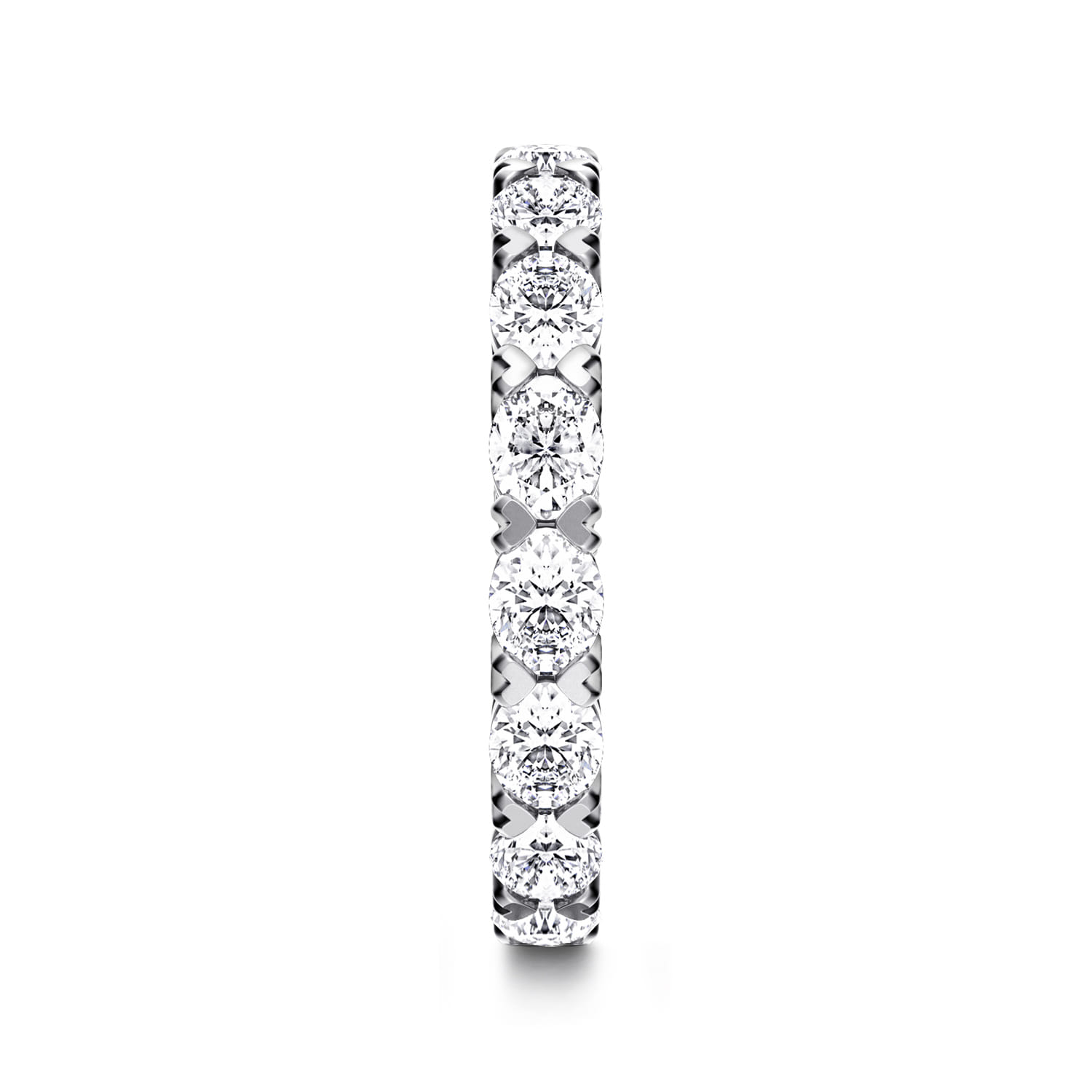 Eternity Band Wedding Ring in 14k White Gold with Oval Natural Diamond at Gabriel & Co. - Shot 4