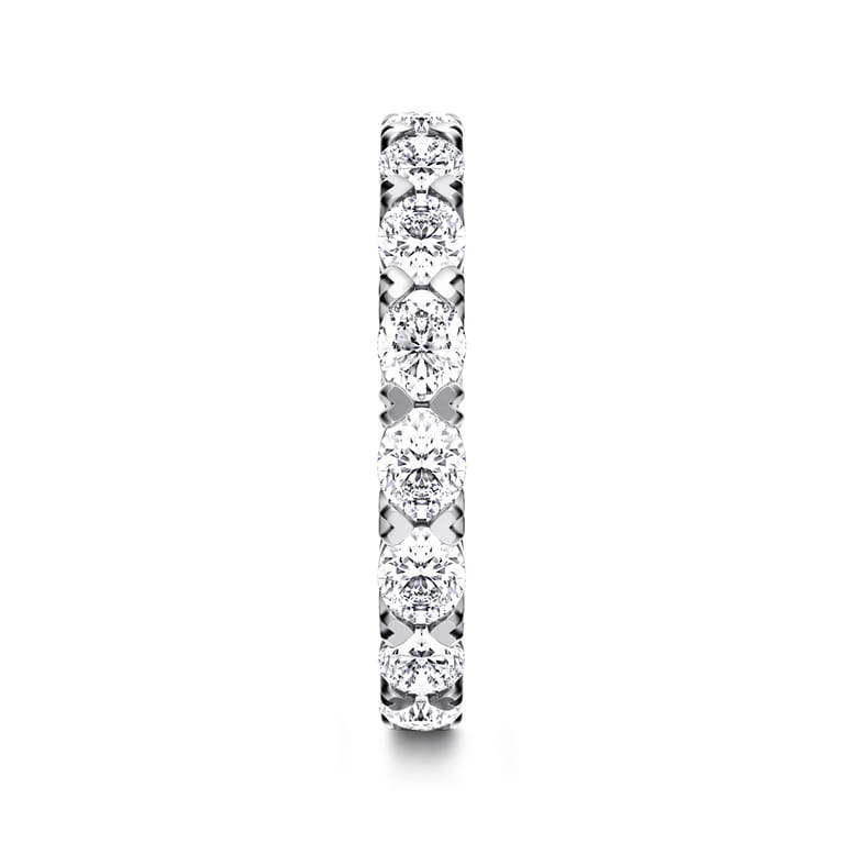 Eternity Band Wedding Ring in 14k White Gold with Oval Natural Diamond at Gabriel & Co. - Shot 4