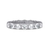 Eternity Band Wedding Ring in 14k White Gold with Oval Natural Diamond at Gabriel & Co.