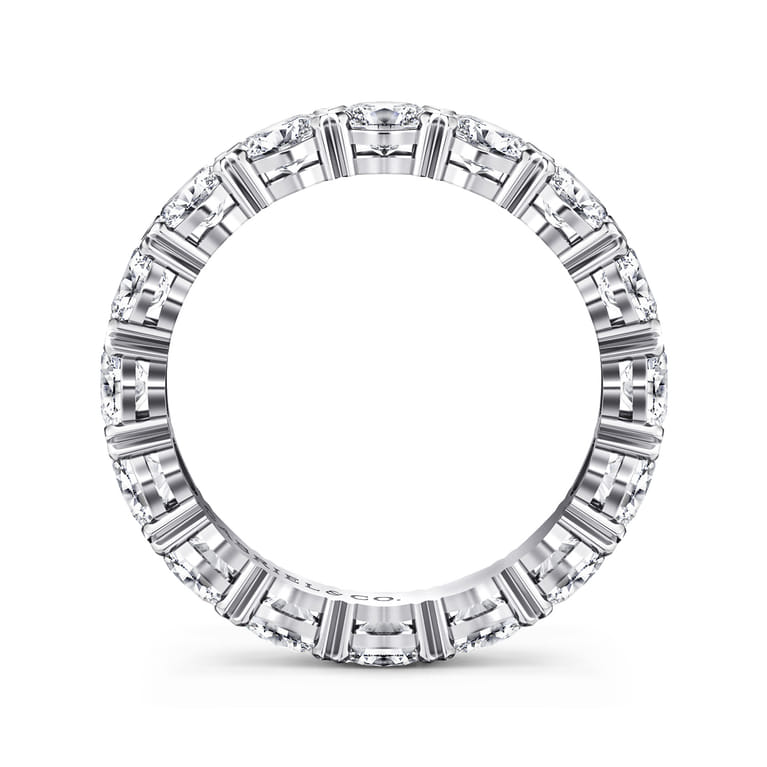 Eternity Band Wedding Ring in 14k White Gold with Oval Natural Diamond at Gabriel & Co. - Shot 2
