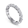 Eternity Band Wedding Ring in 14k White Gold with Oval Natural Diamond at Gabriel & Co.