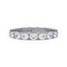 Eternity Band Wedding Ring in 14k White Gold with Oval Natural Diamond at Gabriel & Co.