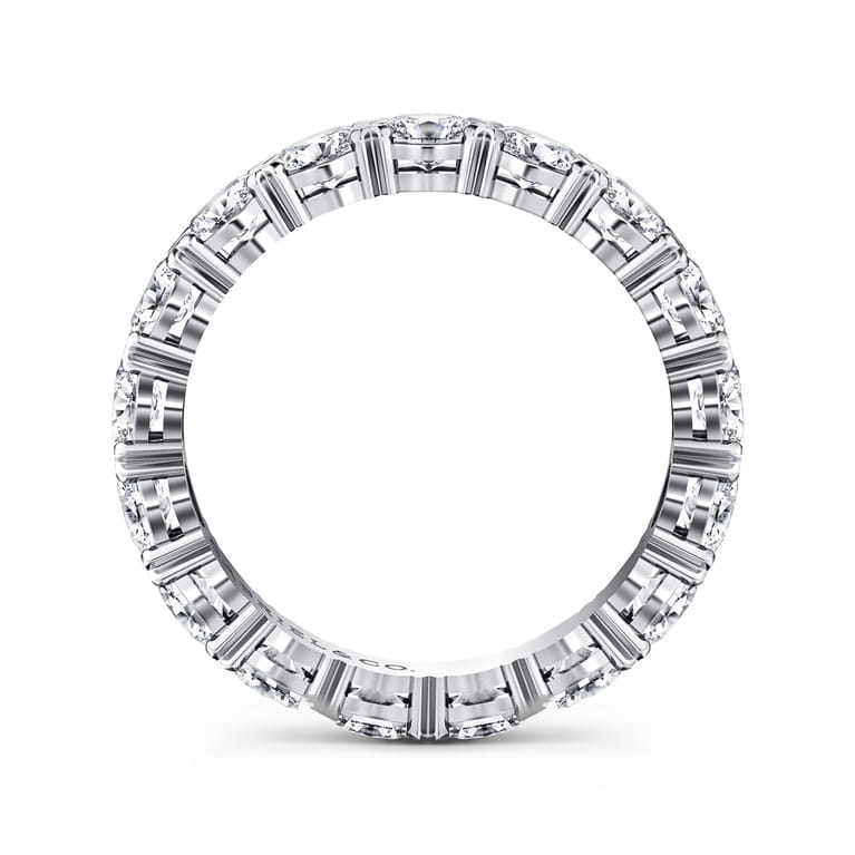 Eternity Band Wedding Ring in 14k White Gold with Oval Natural Diamond at Gabriel & Co. - Shot 2