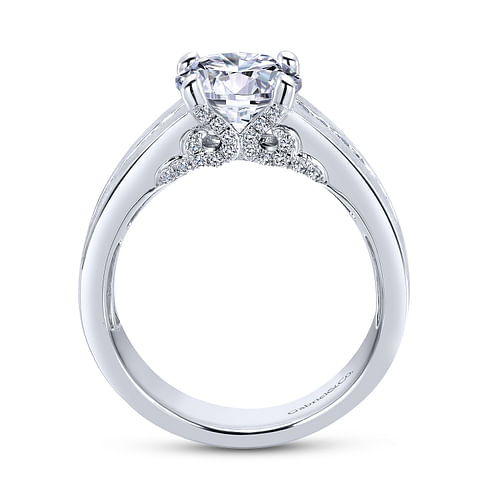 Remi - 14K White Gold Round Diamond Channel Set Engagement Ring - 0.45 ct - Shot 2