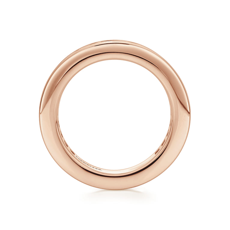 Eternity Band Wedding Ring in 14k Rose Gold with Round Natural Diamond at Gabriel & Co. - Shot 2