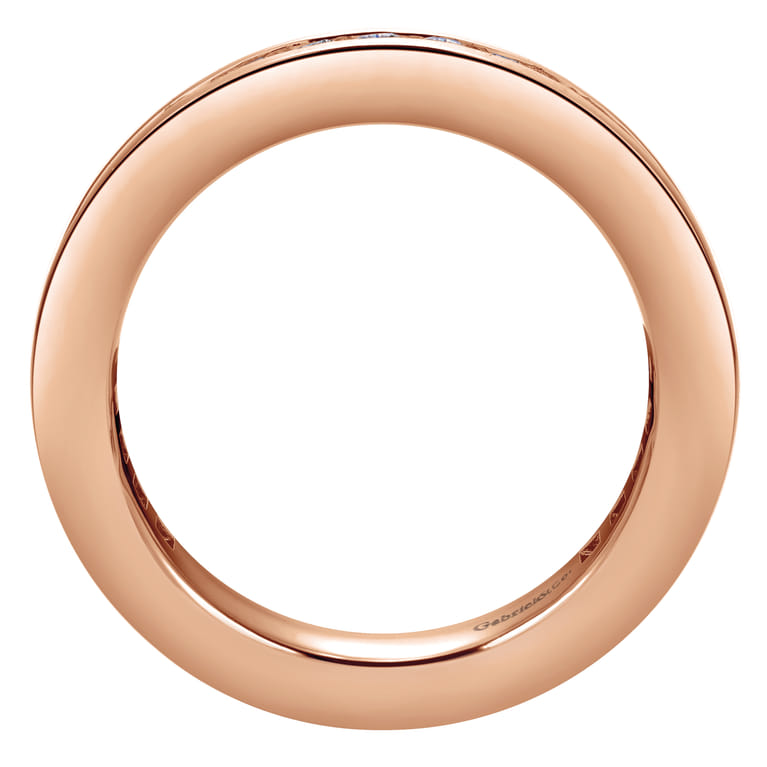 Eternity Band Wedding Ring in 14k Rose Gold with Round Natural Diamond at Gabriel & Co. - Shot 2