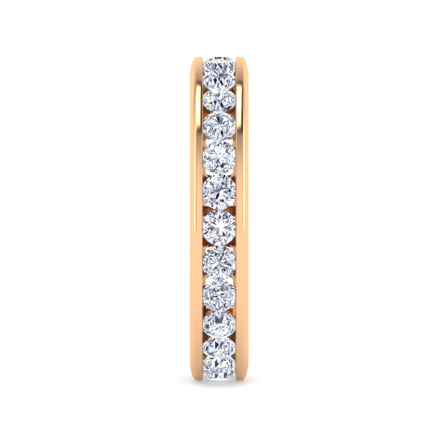 Eternity Band Wedding Ring in 14k Rose Gold with Round Natural Diamond at Gabriel & Co. - Shot 4