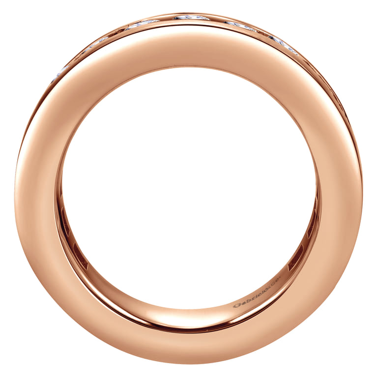 Eternity Band Wedding Ring in 14k Rose Gold with Round Natural Diamond at Gabriel & Co. - Shot 2