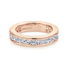 Eternity Band Wedding Ring in 14k Rose Gold with Round Natural Diamond at Gabriel & Co.