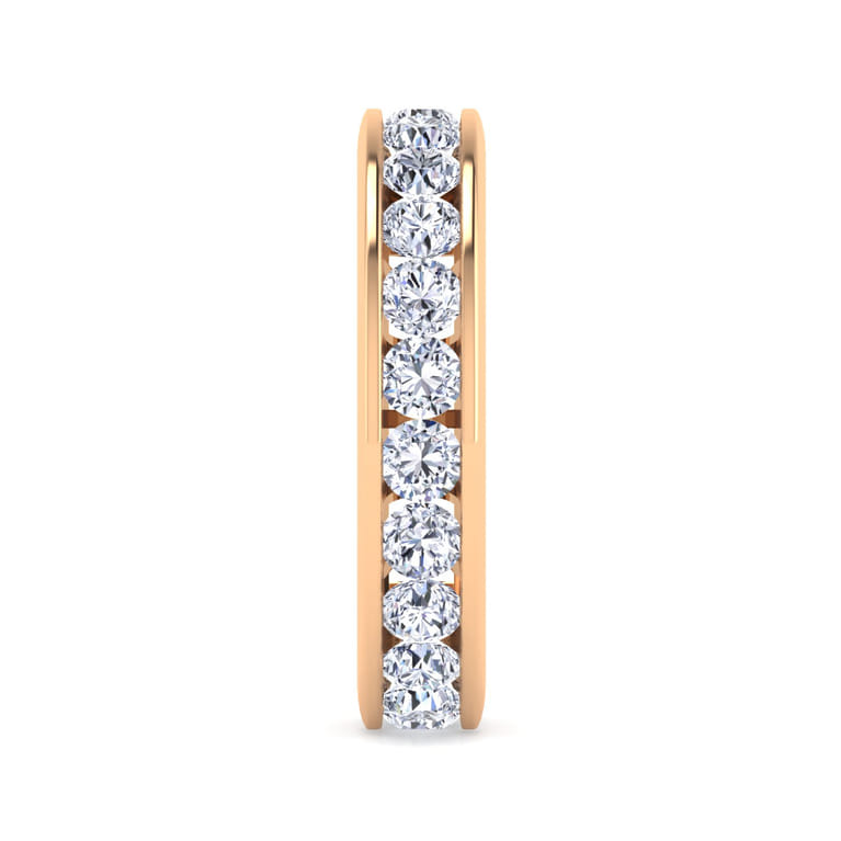 Eternity Band Wedding Ring in 14k Rose Gold with Round Natural Diamond at Gabriel & Co. - Shot 4