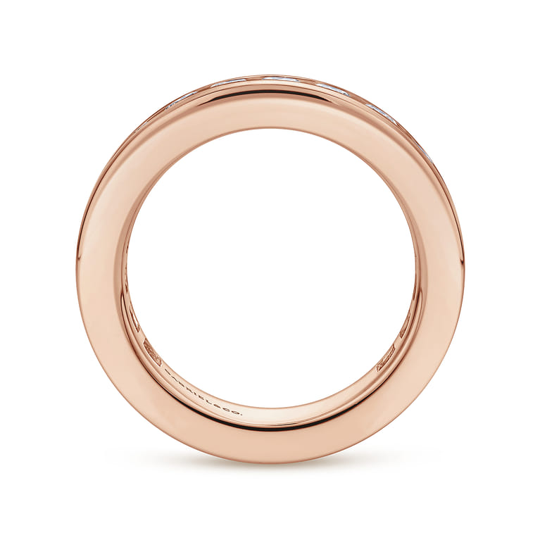 Eternity Band Wedding Ring in 14k Rose Gold with Round Natural Diamond at Gabriel & Co. - Shot 2