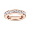Eternity Band Wedding Ring in 14k Rose Gold with Round Natural Diamond at Gabriel & Co.