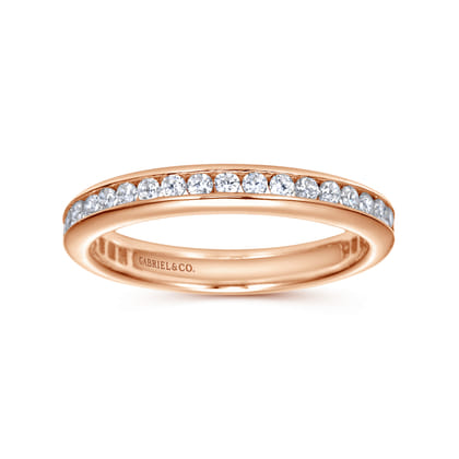 Remie - 14K Rose Gold Channel Set Diamond Eternity Band