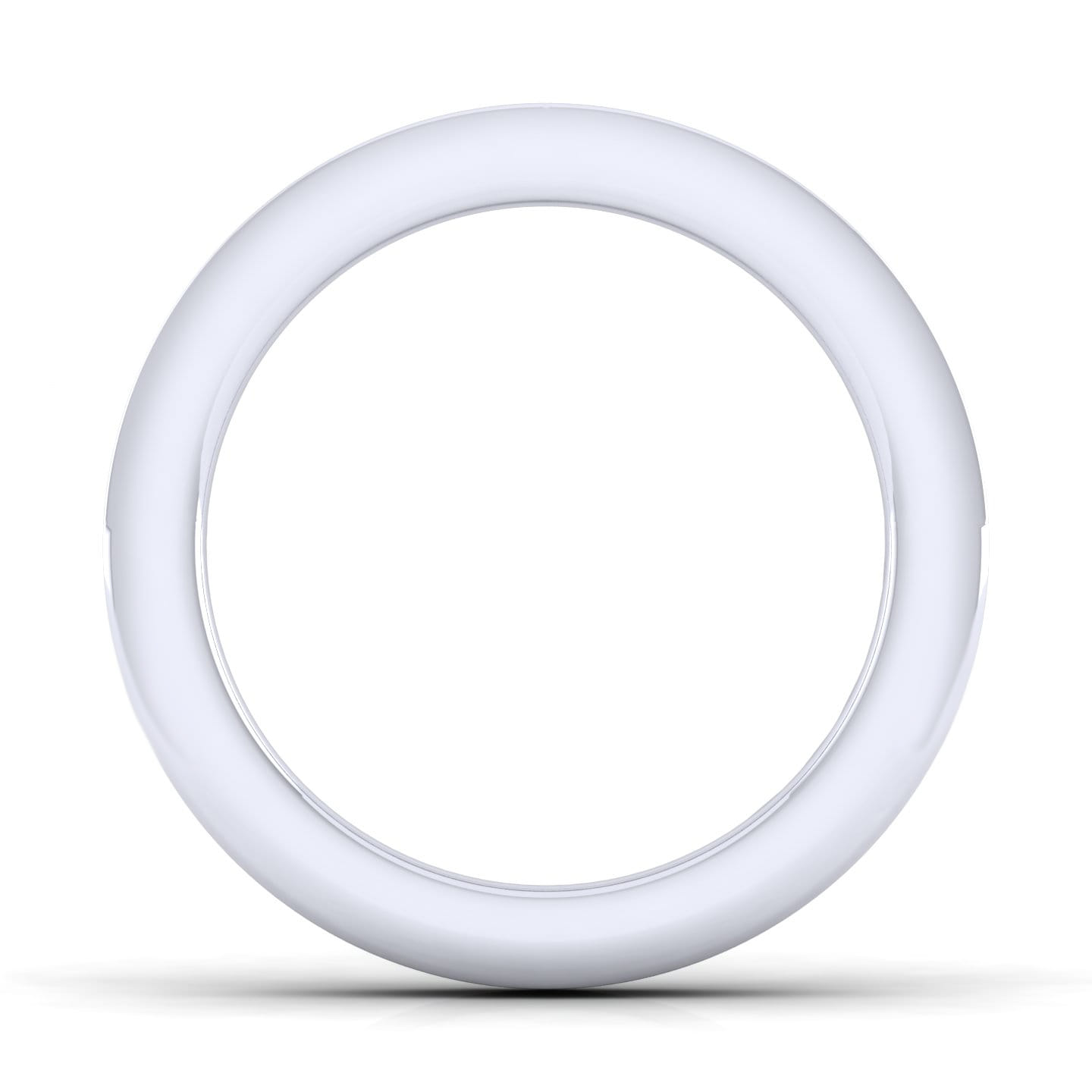 Straight Wedding Ring in 14k White Gold with Round Natural Diamond at Gabriel & Co. - Shot 2