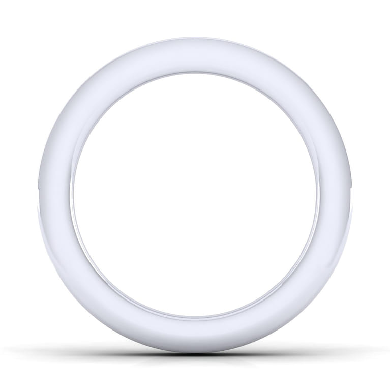 Straight Wedding Ring in 14k White Gold with Round Natural Diamond at Gabriel & Co. - Shot 2